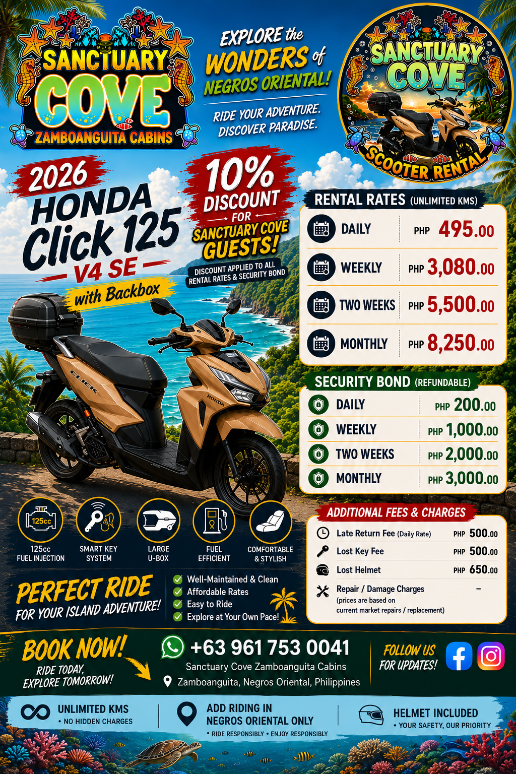 Sanctuary Cove scooter rental poster